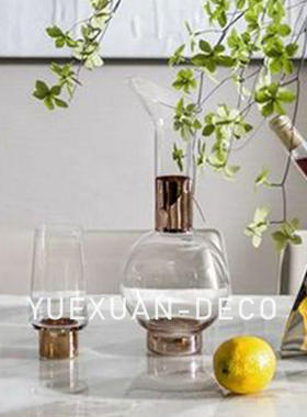 粤萱轻奢摆件欧美宫廷样板房间玻璃醒酒器酒瓶酒杯餐桌别墅客厅