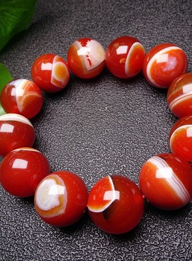 南红黑发晶设计师天河石手链包邮