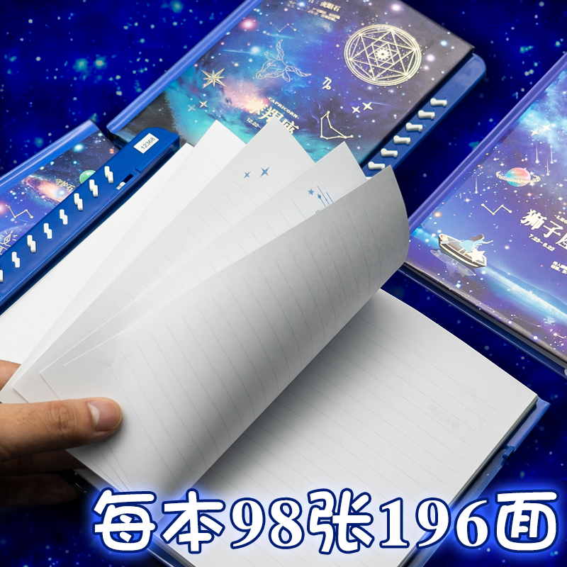 十二星座密码笔记本带锁日记本本子批发学生奖励文具用品小学生奖品创意少女精致实用生日礼物梦幻星座密码本-图2