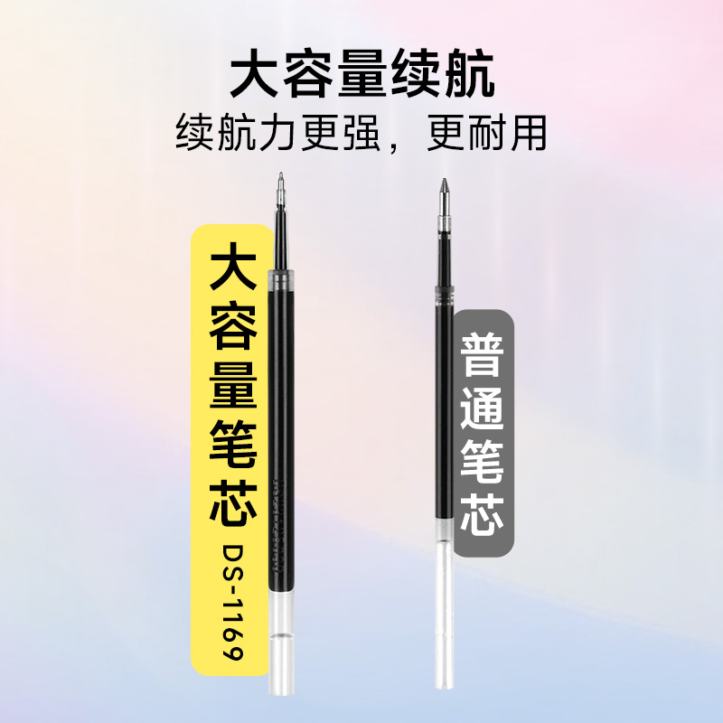 【25年新品】点石0195静响控ST尖双珠静音按动中性笔0.5mm速干高颜值ins风学生考试刷题笔黑科技点石制笔 - 图3