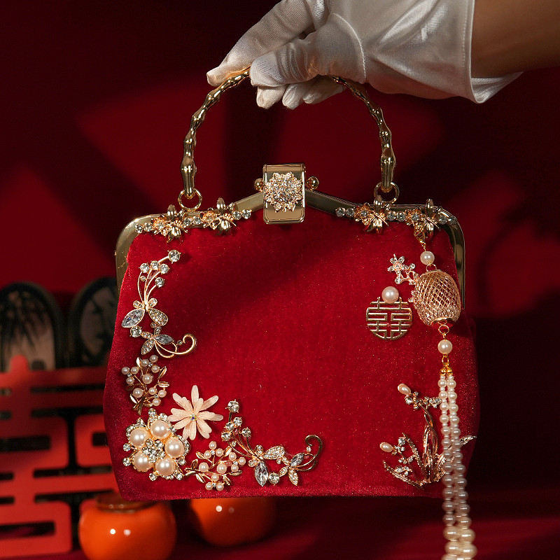 婚包新娘结婚包包新中式小众手提包婚礼国风高级红色旗袍订婚女包,淘宝优惠券,粉丝福利购,淘宝优惠卷