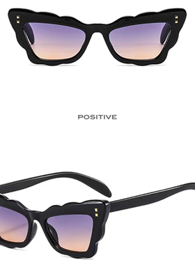 绿色简约防晒太阳镜花边彩色墨镜