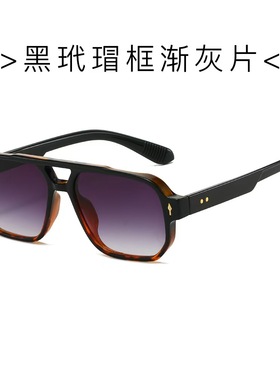 欧美跨境飞行员休闲双梁米钉墨镜