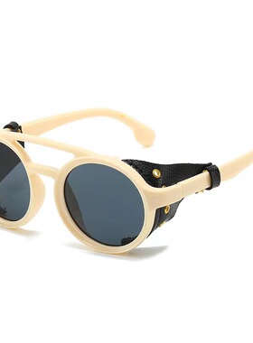 赛博朋克机能风圆形墨镜男女