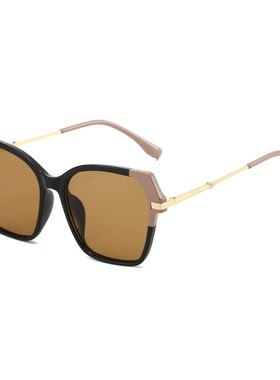 大框不规则豹纹绿色太阳眼镜欧美