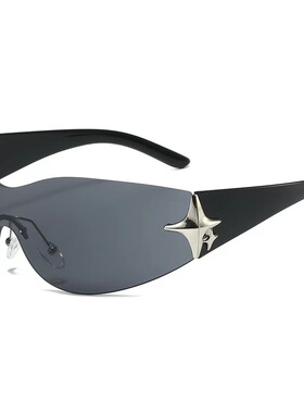 杂志街拍星星四角星连体太阳镜