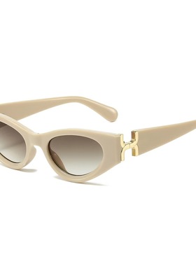 欧美走秀小框豹纹猫眼太阳镜女