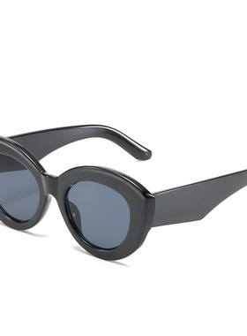 时髦玩味质感猫眼果冻色条纹炫酷眼镜ins墨镜小红书同款太阳眼镜