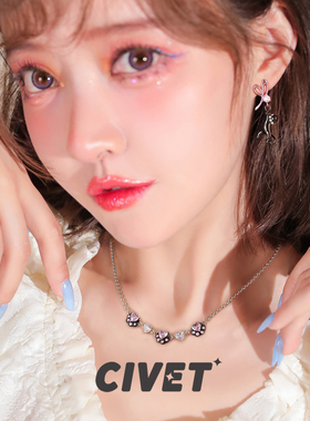 原创黑色猫咪项链女甜酷辣妹