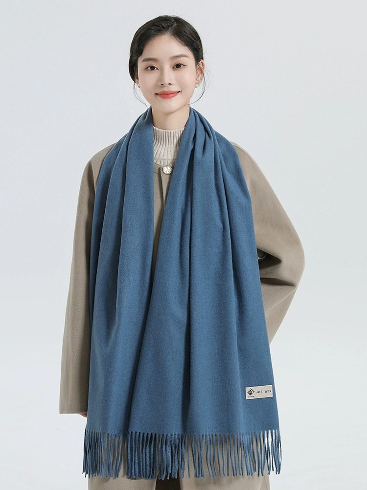 羊绒围巾男女冬季加厚保暖纯色长款披肩两用百搭流苏羊毛高档围脖,淘宝优惠券,粉丝福利购,淘宝优惠卷