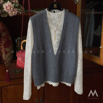 ການສູນເສຍເງິນການປຸງແຕ່ງໃຫມ່ cashmere sweater ແມ່ຍິງ 100 knitted V-neck vest pullover vest ແບບເກົາຫຼີນອກໃສ່ເສື້ອຂົນສັດ.