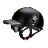 Peaked cap helmet with extended brim for sun protection and breathability