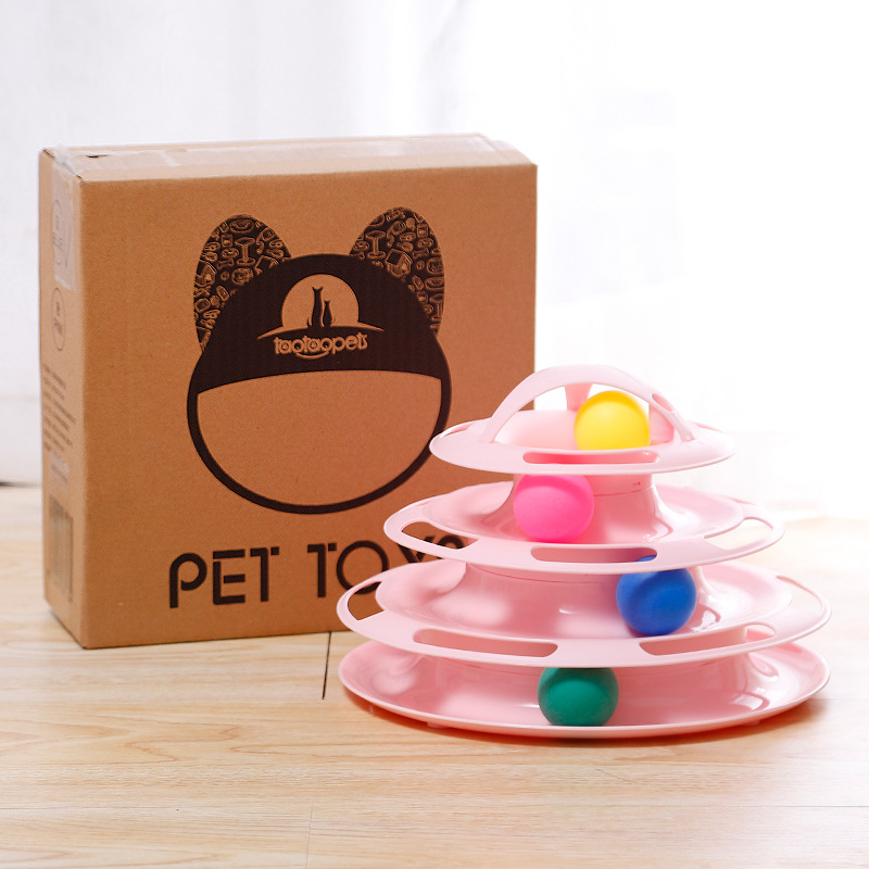 猫转盘球四层猫玩具自嗨益智宠物猫咪用品逗猫神器轨道球小猫幼猫-图2