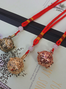 镀金纯铜随身迷你香囊球镂空吊坠