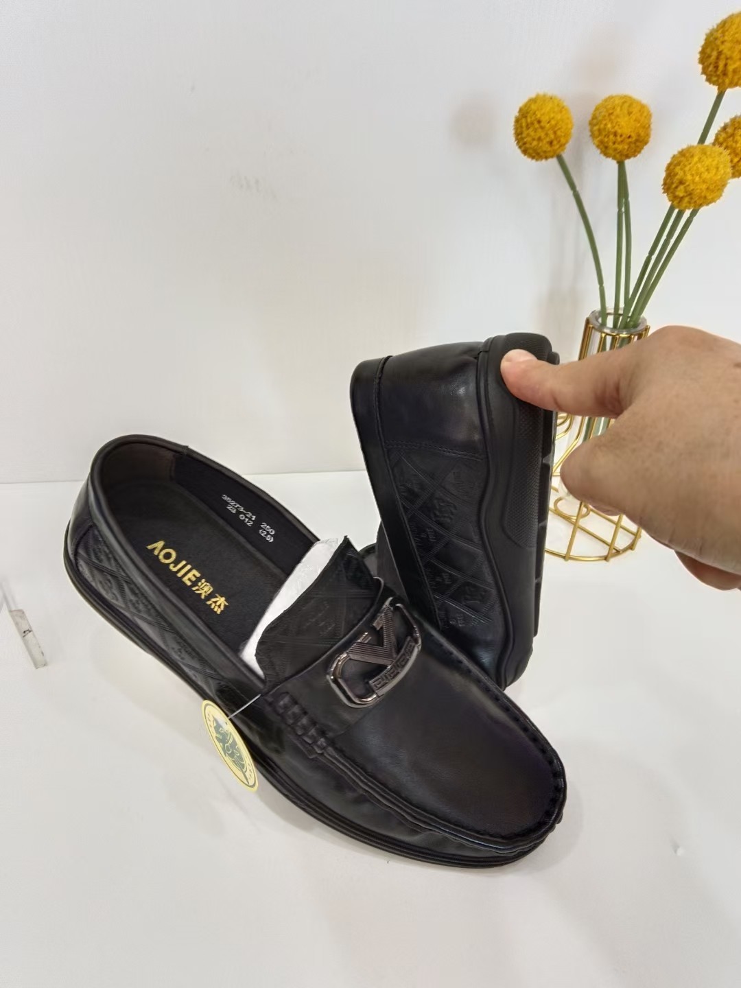 澳杰男鞋2025秋里外真皮软底软面套脚乐福鞋豆豆鞋耐磨老公驾车鞋,淘宝优惠券,粉丝福利购,淘宝优惠卷