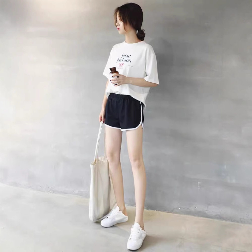 ins超火运动短裤女夏韩版潮学生宽松显瘦薄款阔脚直筒休闲三分裤,淘宝优惠券,粉丝福利购,淘宝优惠卷