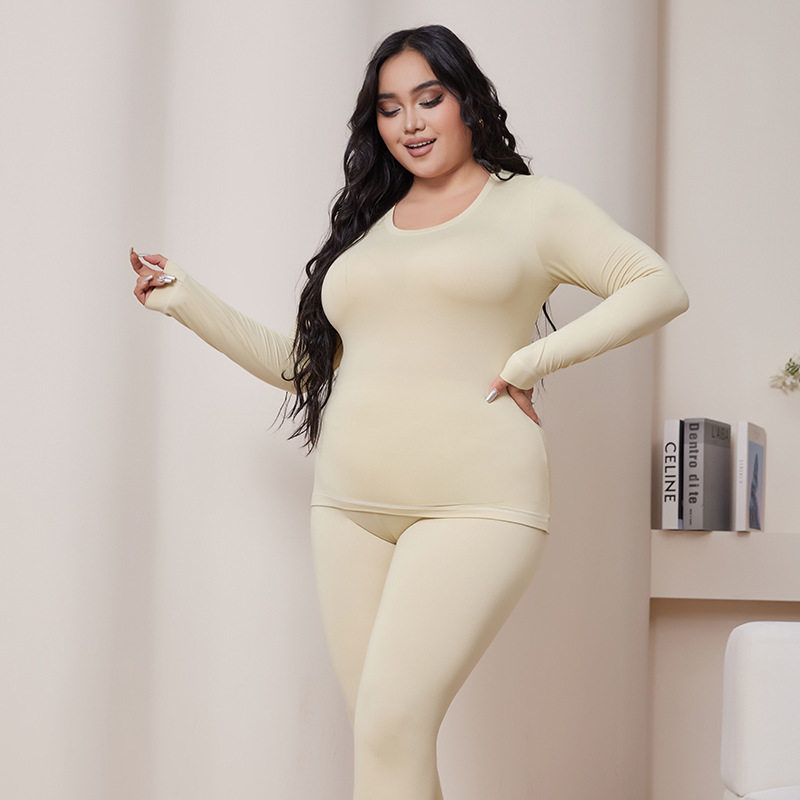 秋冬大码200斤热能裸感润肤衣女打底衫胖mm内搭保暖内衣轻薄套装,淘宝优惠券,粉丝福利购,淘宝优惠卷