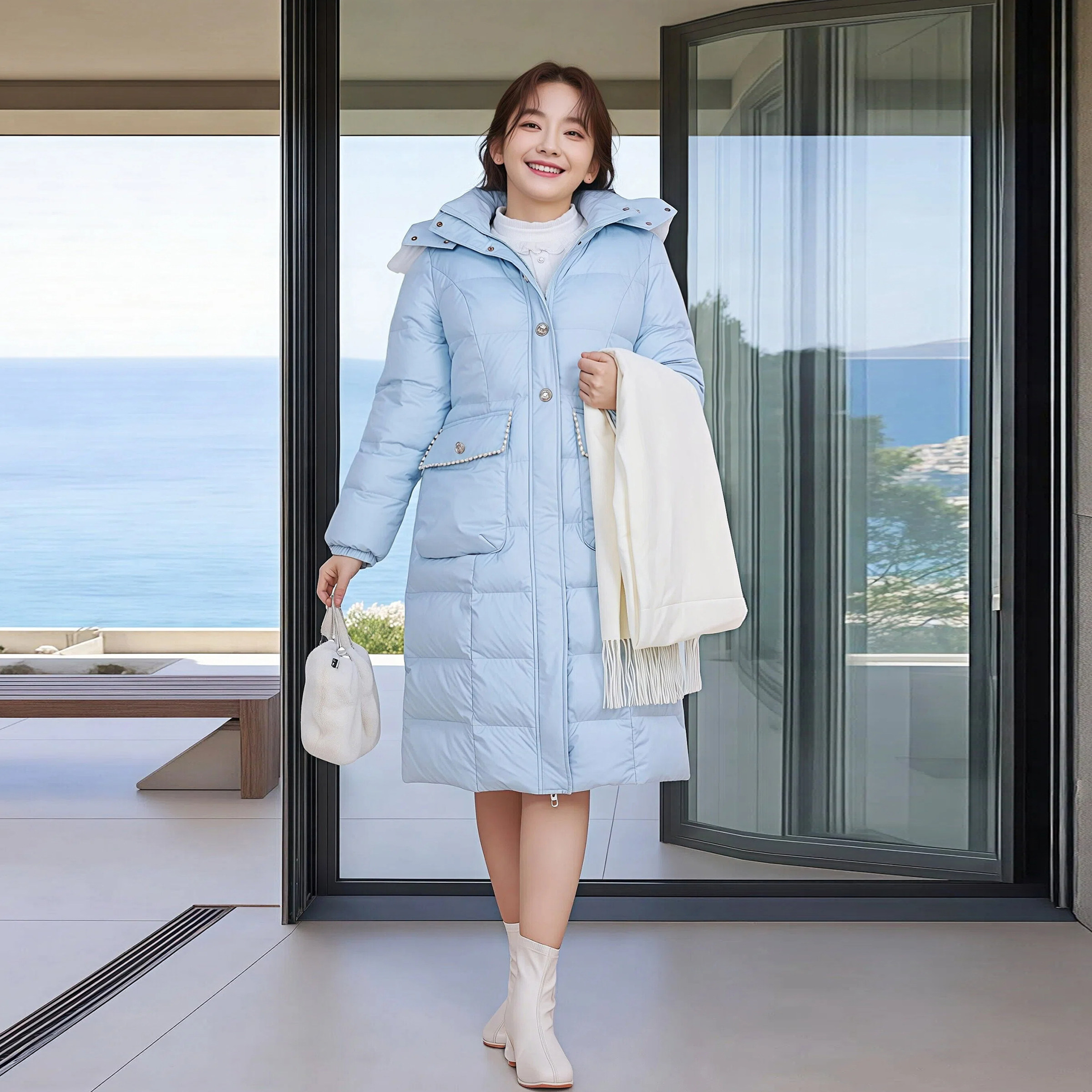 保暖颜值大码女装冬装棉衣胖MM中长高级感钉珠大口袋加厚棉服外套,淘宝优惠券,粉丝福利购,淘宝优惠卷