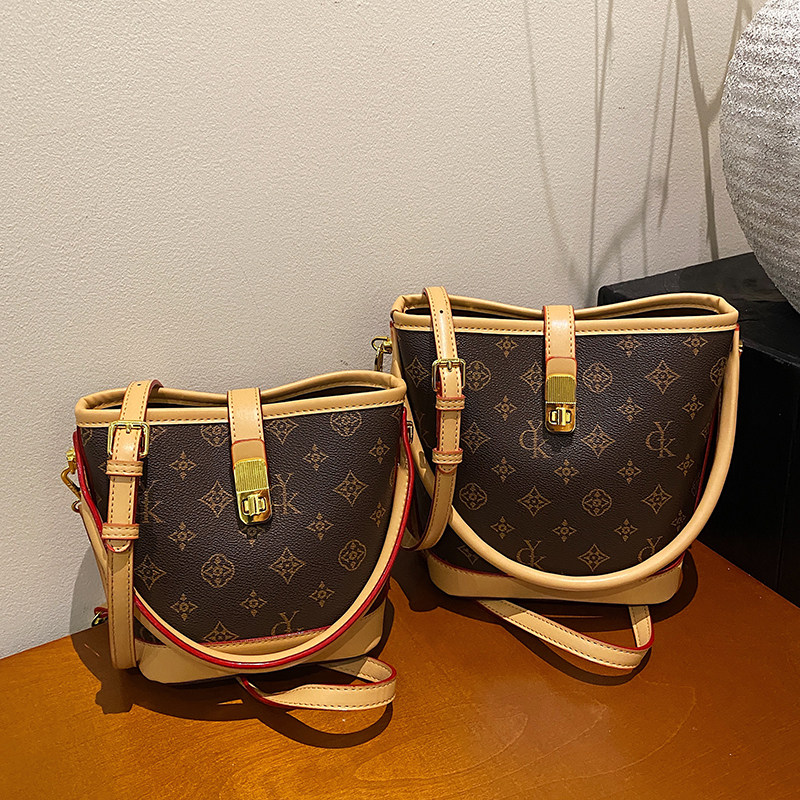 包包女2025新款复古老花小手提包单肩背包斜挎包时尚潮流水桶包,淘宝优惠券,粉丝福利购,淘宝优惠卷