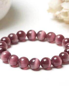 猫眼石手链粉白蓝手串