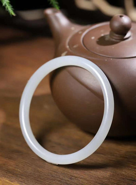 和田玉青海料青白玉叮当镯