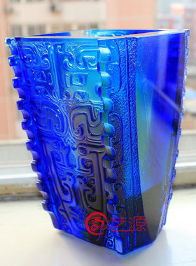 琉璃笔筒商务同事风朋友客户摆件