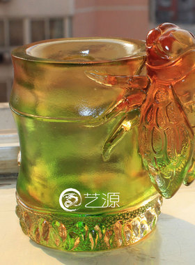 琉璃商务实用礼品刻字笔筒摆件