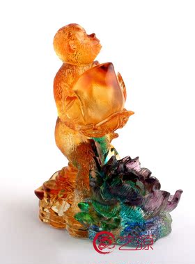 琉璃猴子刻字装饰品朋友同事同学