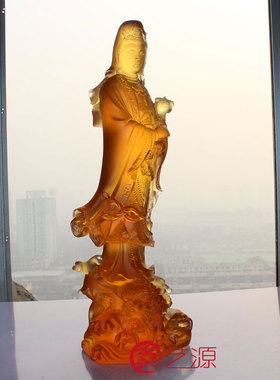 如意乘龙观音结缘镇宅琉璃佛像