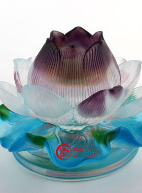 琉璃烛台供奉酥油灯工艺摆件