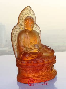 摆件供奉结缘琉璃佛像