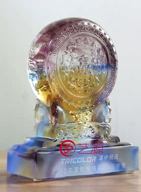 琉璃创意商务办公桌开业纪念品