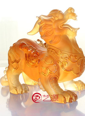 琉璃麒麟镇宅旺财供奉装饰品