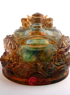 琉璃金蟾聚财家居客厅供奉装饰品