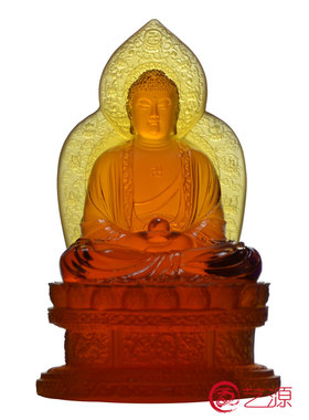 琉璃琉璃镇宅摆件三宝佛