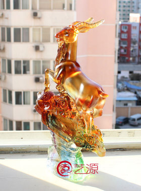 琉璃办公桌送客户生日礼品摆件