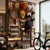 Perforated board storage rack entrance wall storage rack