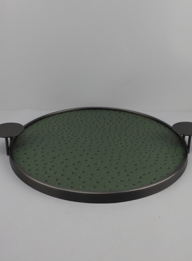 创意金属皮革首饰收纳托盘摆件