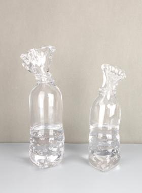 高端透明气泡琉璃水袋桌面摆件