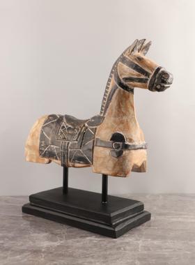 创意实木木马动物雕塑艺术摆件