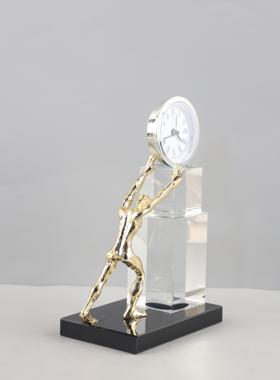 水晶推钟人个性钟表座钟装饰摆件