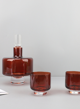 北欧高档透明玻璃红酒醒酒器摆件