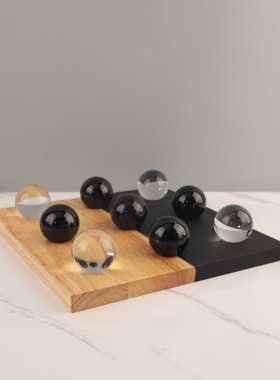 创意水晶球九宫格棋盘桌面摆件