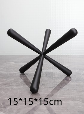 黑色金属几何样板房玄关软装饰品