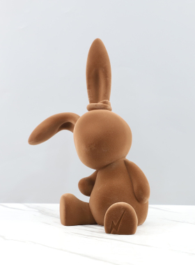 创意卡通植绒树脂兔子艺术摆件