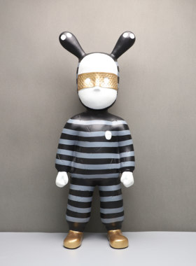 创意北欧树脂兔子摆件样板房