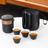 Black pottery travel tea set small set household portable exquisite outdoor teapot tea cup car travel quick cup