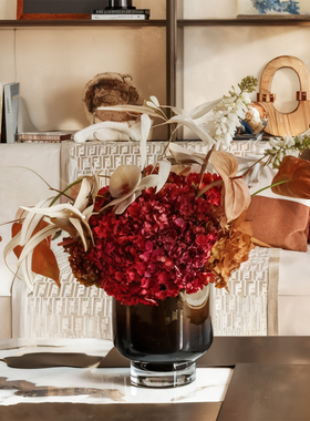 现代轻奢软装花艺摆件样板间托盘