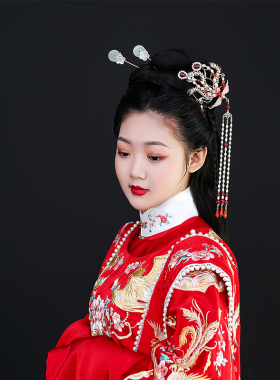 手作发簪长流苏宋式明制婚礼凤钗