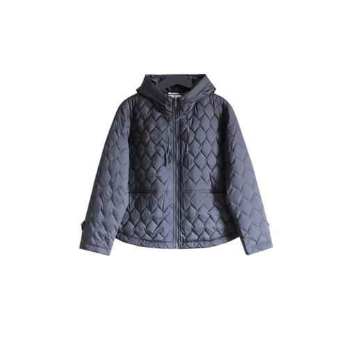 YUN韫初春冬季新品女装时尚连帽波浪格纹韩版宽松女棉衣外套 1597 - 图3